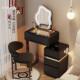 小户型梳妆台卧体室60CM现代卧简约2262025新奶油风主斗款 柜一化