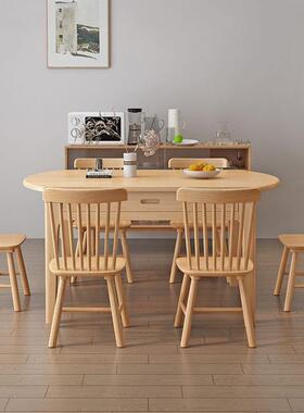 实木餐桌折组合伸缩叠小户型圆多功能家用方变两用aXm45yQp可变圆