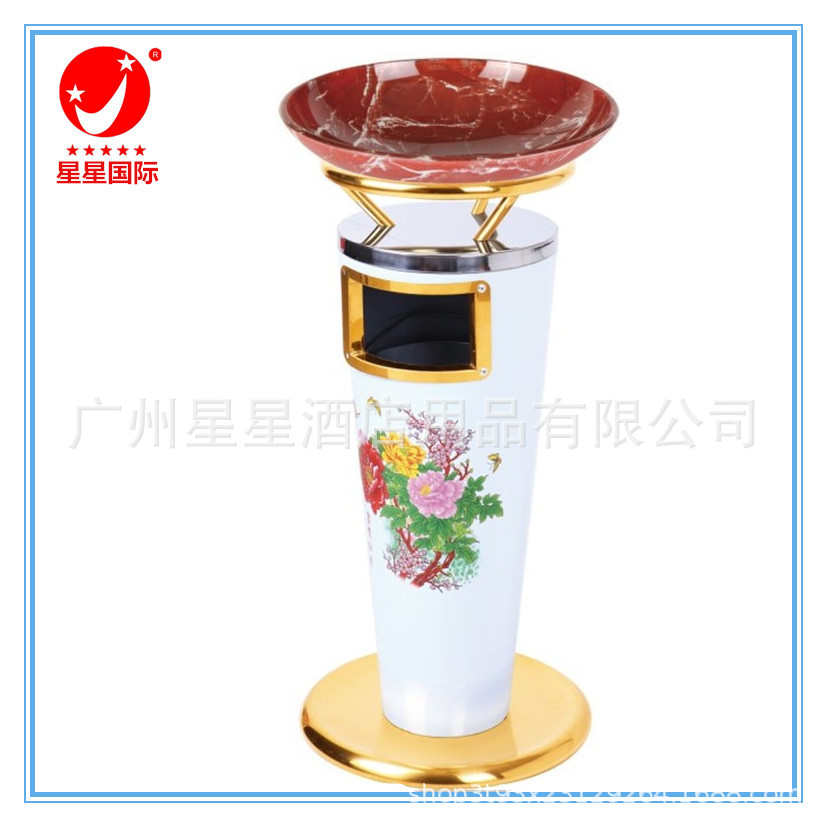 搪瓷宝鼎烟灰桶 不锈钢烤漆宝鼎烟灰桶 时尚创意圆形垃圾桶供应