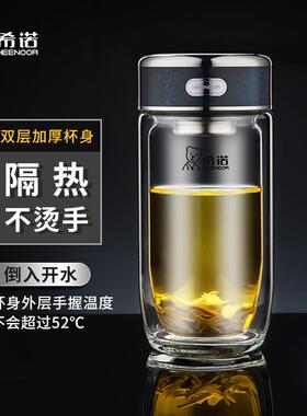 希诺双层玻璃鹅蛋杯隔热商务车载泡茶杯子L603/L606/1018S/6661