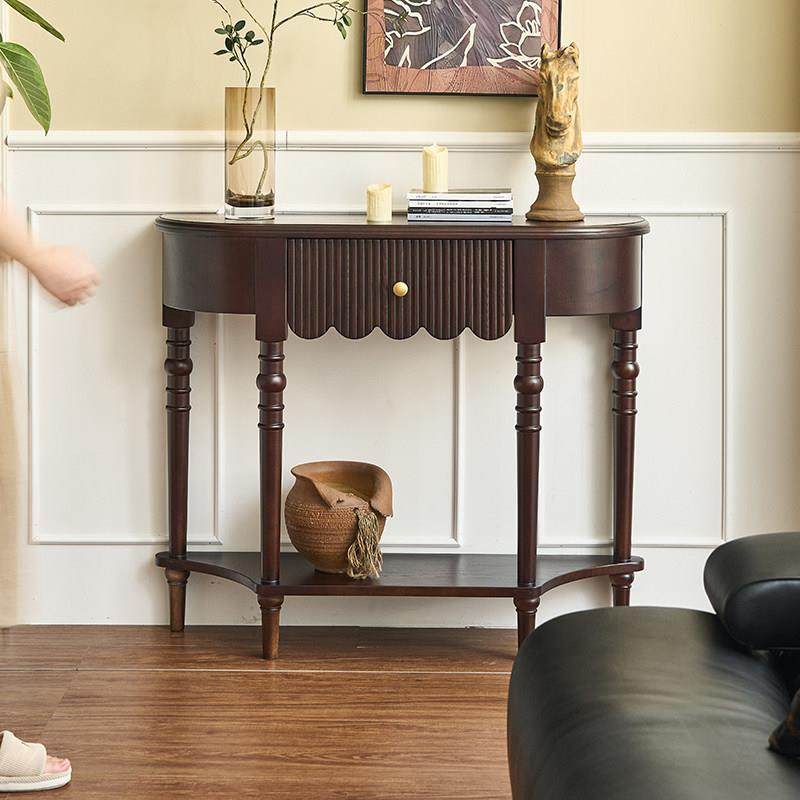 法式实木玄关桌靠墙超窄玄关台走廊过道柜覆古装饰柜子家用装饰柜,住宅家具,玄关台,淘宝优惠券,粉丝福利购,淘宝优惠卷