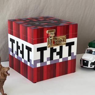 我的世界密码锁存钱罐TNT命令方块储钱罐我的世界存钱罐木制箱子