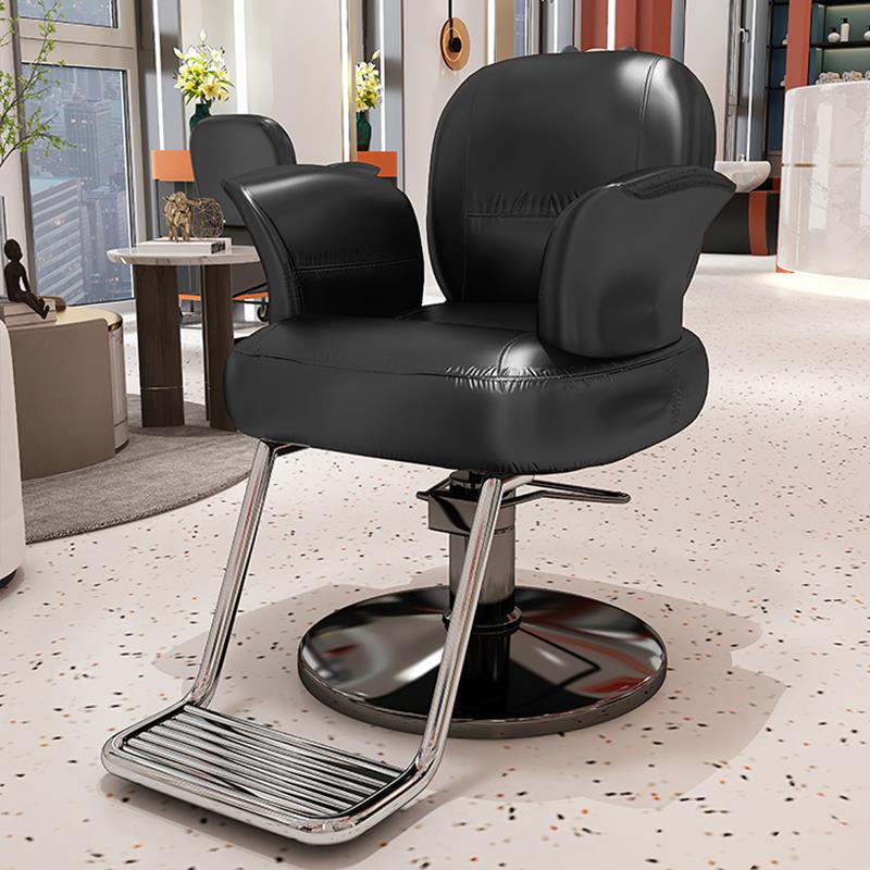 黑钛理发店椅子发廊专用高档剪发椅升降可放倒美容美发店烫染凳