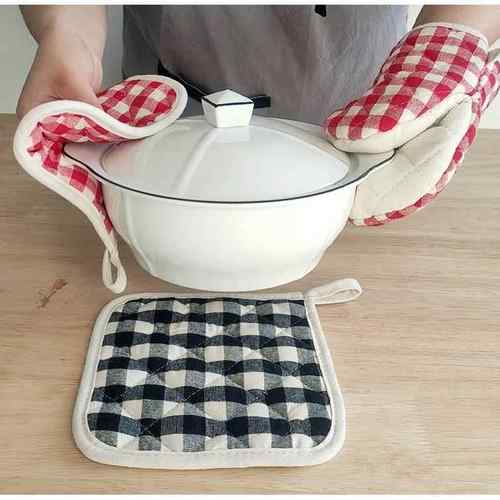 隔热手套 格子款鸭嘴手套隔热垫烘焙手套微波炉防烫餐垫