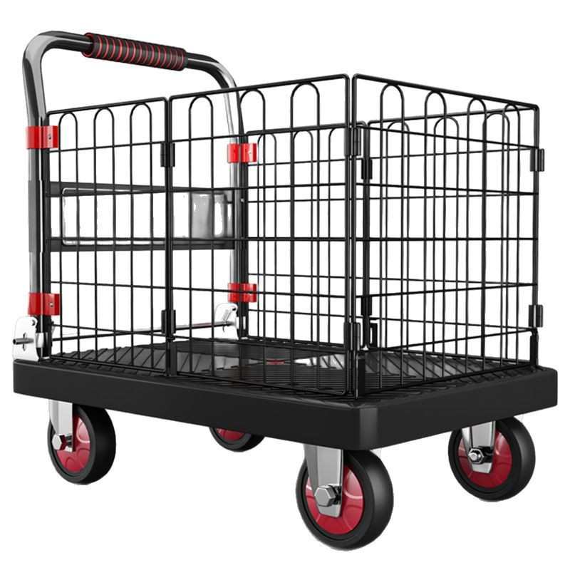 快递便捷家用拖车拉可折叠搬运车带小推车货手推车承重平板围栏可