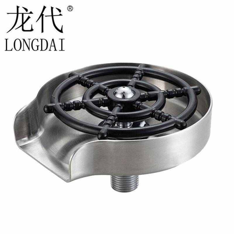 龙代(longdai)洗杯器不锈钢自动按压冲洗器P-C064B不锈钢洗杯器