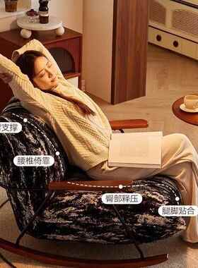 摇椅躺摇椅成人阳发台休闲椅人单沙家用客厅懒人沙发复KZR古躺卧