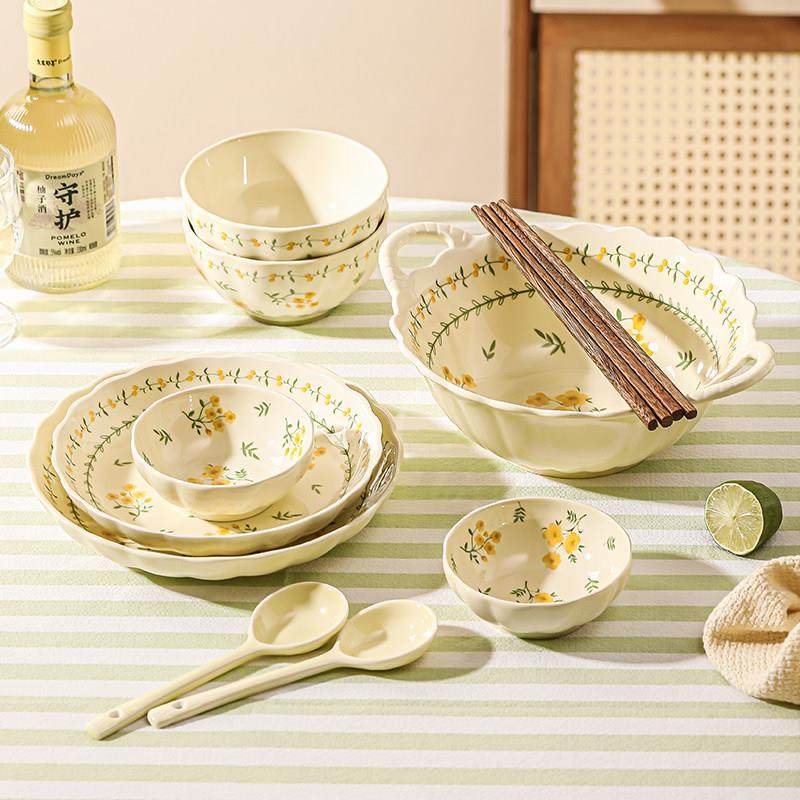 碗盘餐具套组一人食碗碟套装家用情侣2人早餐盘碗筷单人一套碗具