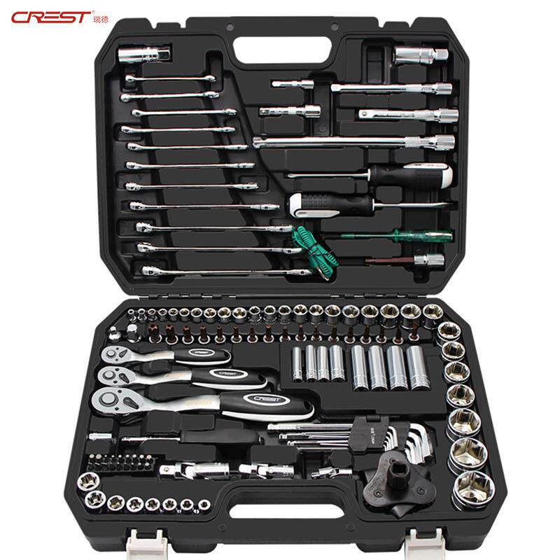 瑞德汽修套筒套装 汽车维修套管组合 修车棘轮扳手工具大全全套箱