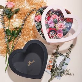 玫瑰花束包装盒爱心盒心形烫金鲜花盒大号透明开窗水果礼物