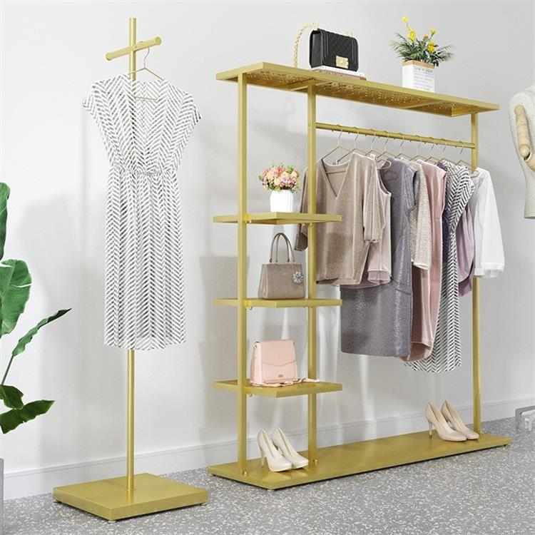 服装店展示架家用多功能收纳衣架卧室衣服置物架童装落地衣帽架子