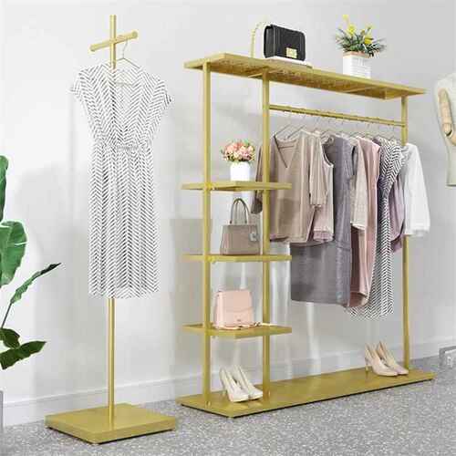 服装店展示架家用多功能收纳衣架卧室衣服置物架童装落地衣帽架子