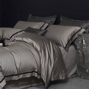 极简意式轻奢风高定提花寝具超柔床品阿克苏纯棉长绒棉四件套家纺