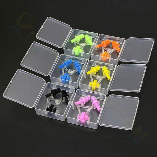 Diving swimming ear plug nose clip set for adults and childr