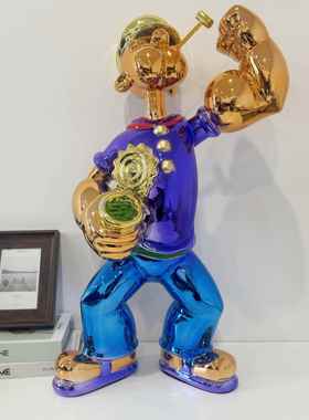 大力神水手玻璃纤维电镀软装饰卡通人物模型装饰创意摄影商业美女