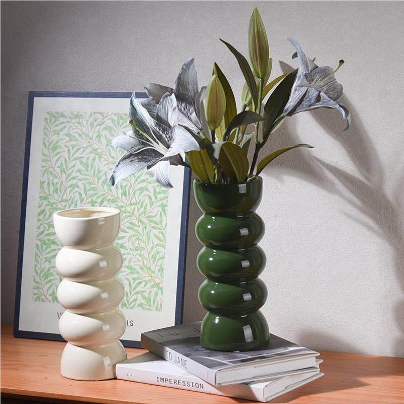 色黑中古EYP瓷花花瓶摆件风陶干插花ins花器感式高级餐桌复古