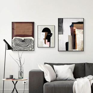 新款 饰画沙发背景墙创意壁画抽象餐厅油画北欧 直销现代简约客厅装