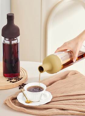 Portable Glass Cold Brew Coffee Maker, Heat-Resistant Cold B