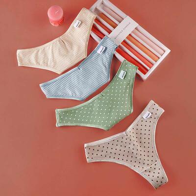 Ms comfortable thong sexy pants 纯欲纯棉档运动风日系T裤女