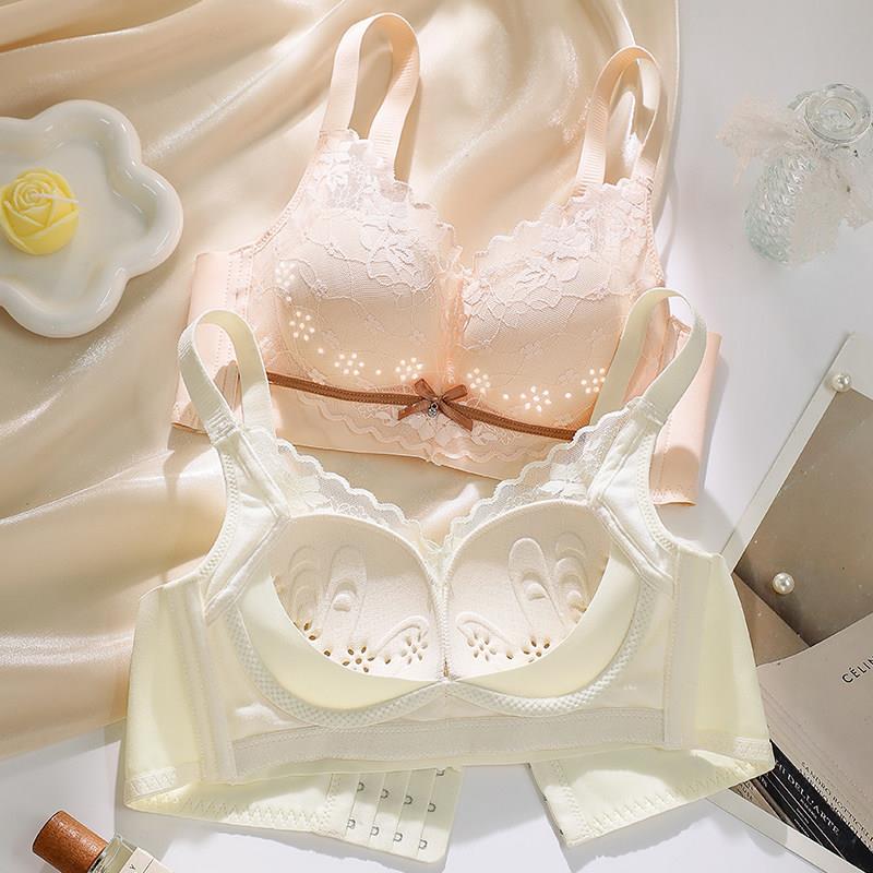 洞洞杯内衣女小胸聚拢夏季薄款收副乳防下垂蕾丝调整型乳胶文胸罩