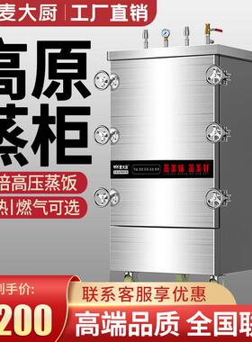 麦大厨高原蒸饭柜商用电蒸箱西藏食堂8盘24盘燃气蒸柜高压蒸饭车