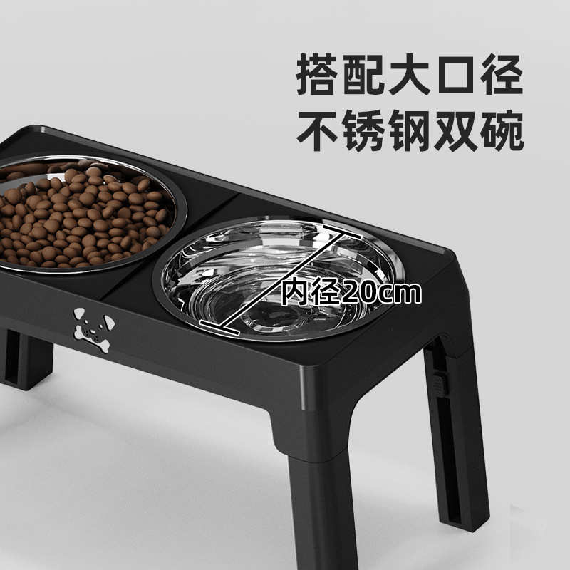 宠物碗不锈钢狗碗防打翻升降喂食狗碗狗盆大型犬狗狗碗食盆宠物