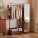 实木落地挂衣架全身镜一体客厅卧室衣帽架入户门家用全身落地镜子