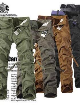 Men's workwear pants with multiple pockets and oversized