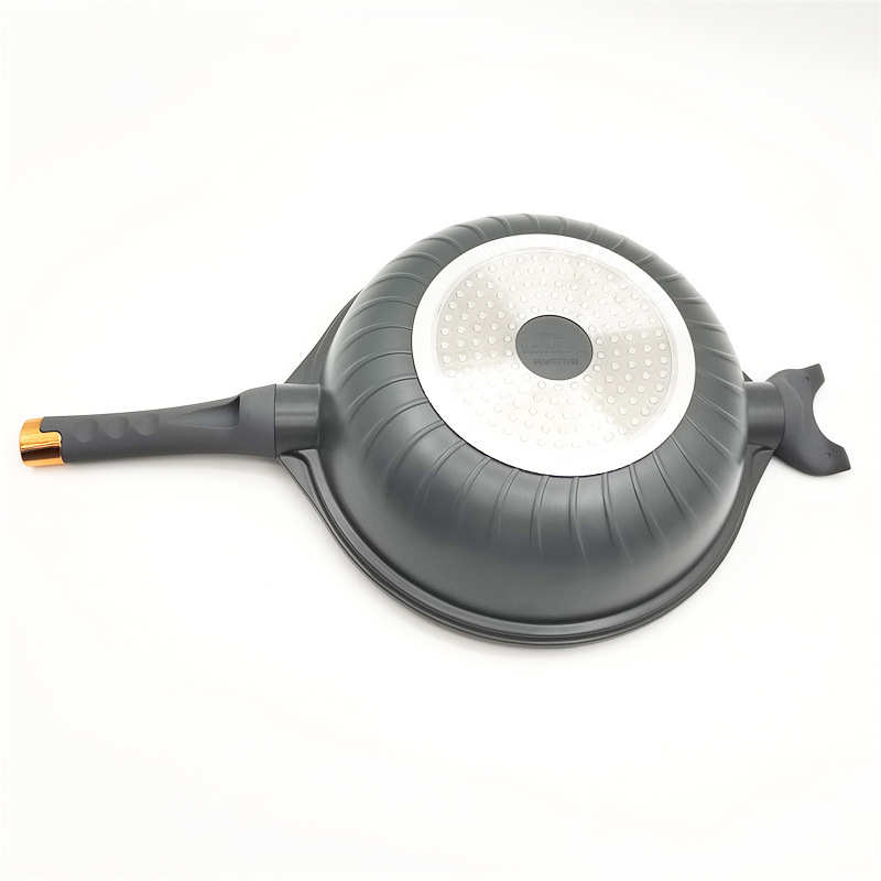 煮粘金锅礼品不焖批发多功能32cm厂家平底奢压锅微锅钛炒锅涂层轻