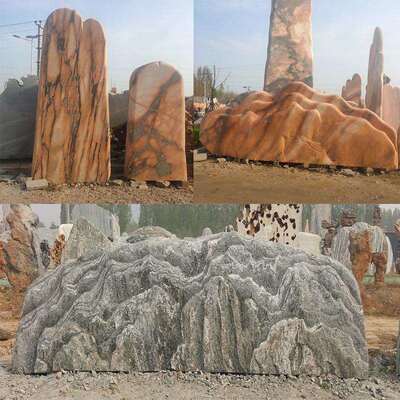 天然景观石大型雪浪石门牌泰山石刻字村标石假山园林观赏石造景