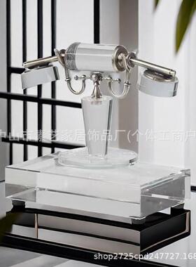 BJ0129新中式古晶水电话复机摆件样板房居家客软厅桌面茶几装饰品