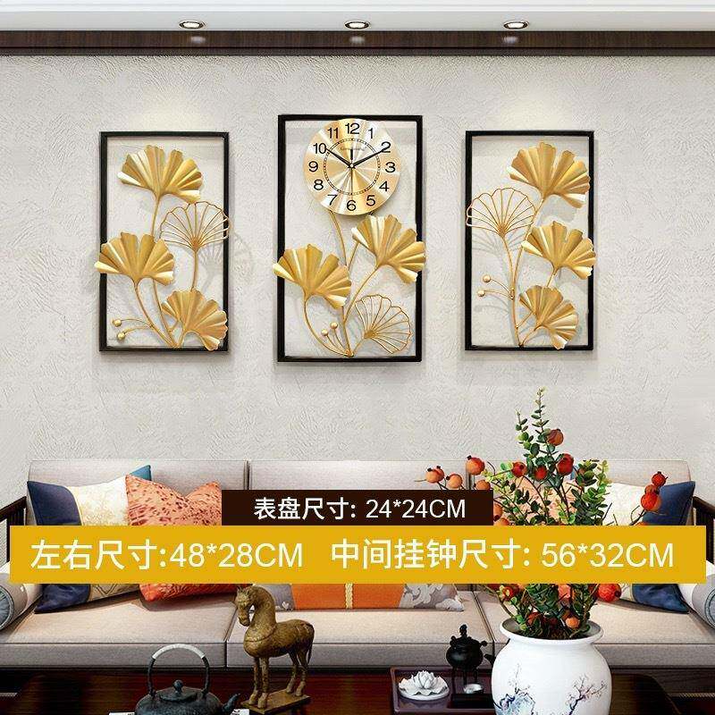 A11装饰钟表客厅挂钟创意背景墙壁壁挂现代时尚时钟新中式壁饰挂