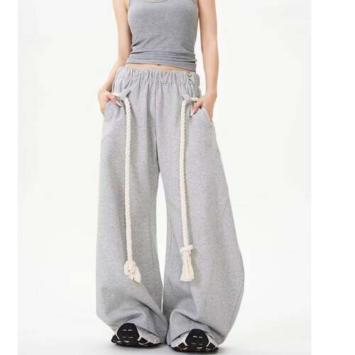 Vintage Streetwear Style Loose Fit Straight Leg Pants