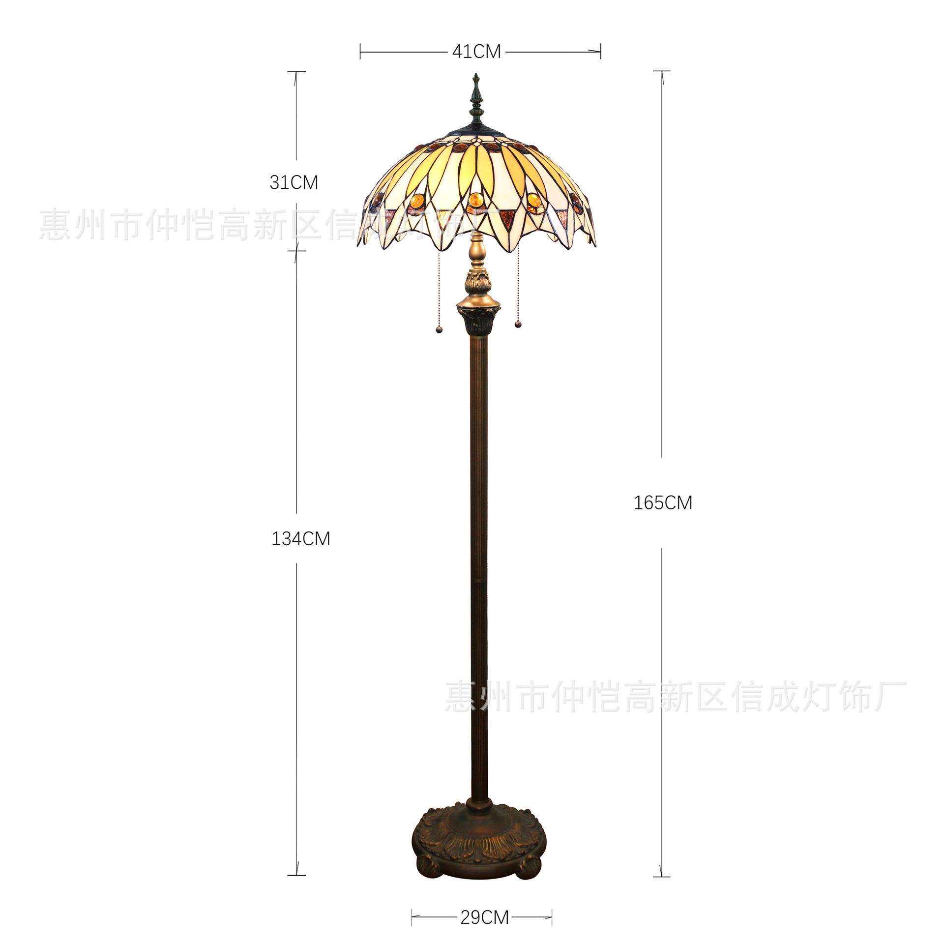 蒂凡尼经典简约暖黄色花瓣烤弯餐厅酒吧咖啡厅站立灯卧室落地灯