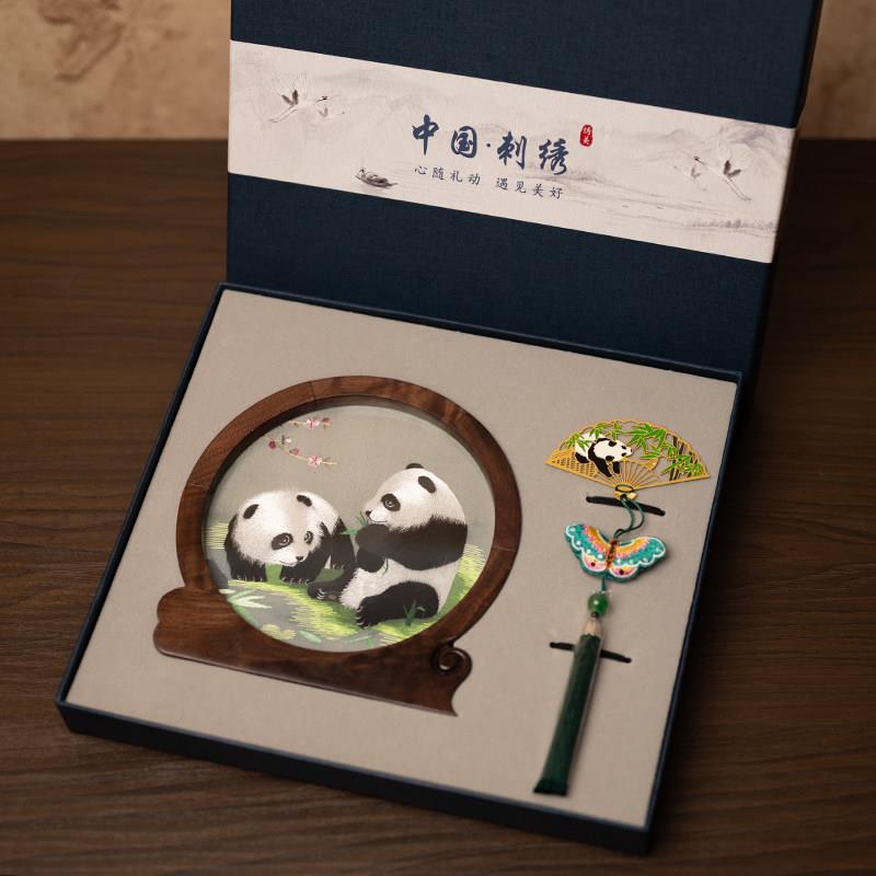 苏州刺绣摆件工艺品书签礼盒新中式手工双面绣文创纪念商务伴手礼
