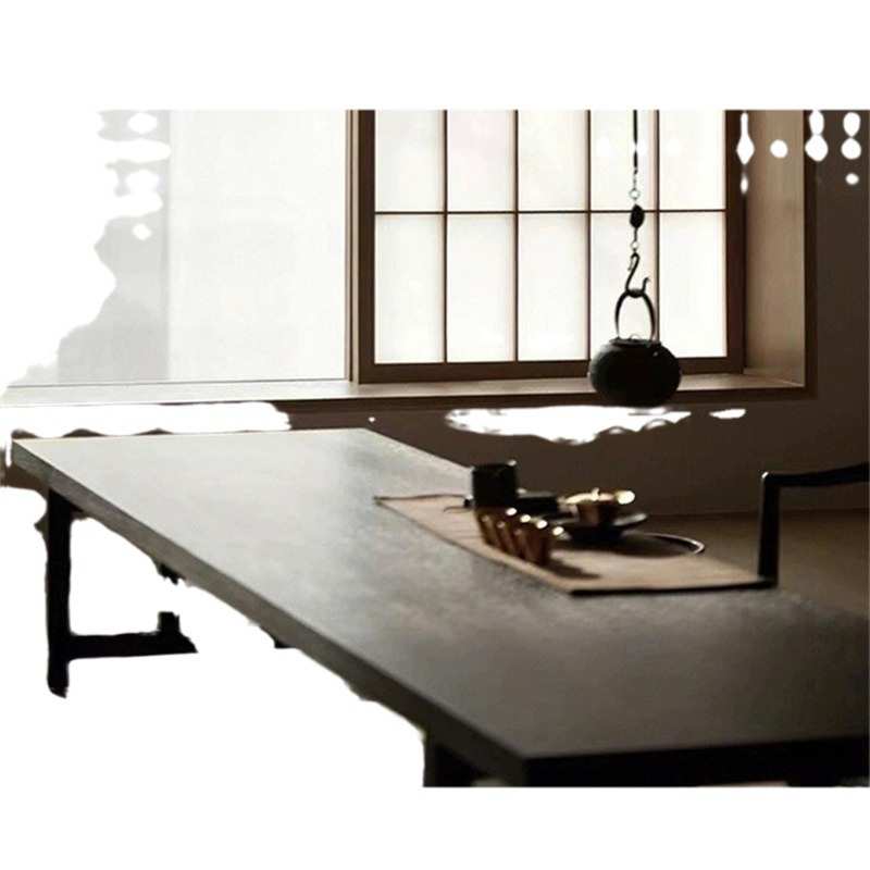 日式白蜡木茶几实木榻榻米桌子民宿泡茶桌禅意炭黑矮桌侘寂风茶桌