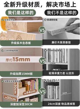 木生态板柜儿童书实架书落BSI地置物架多层卧靠墙柜学生家室用储