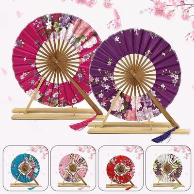 1PC Windmill Fan Female Gift Fan Japanese Round Fan Portable