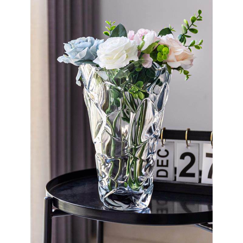 水晶玻璃花瓶创意时尚客厅摆件家居装饰品干花器花艺插花瓶
