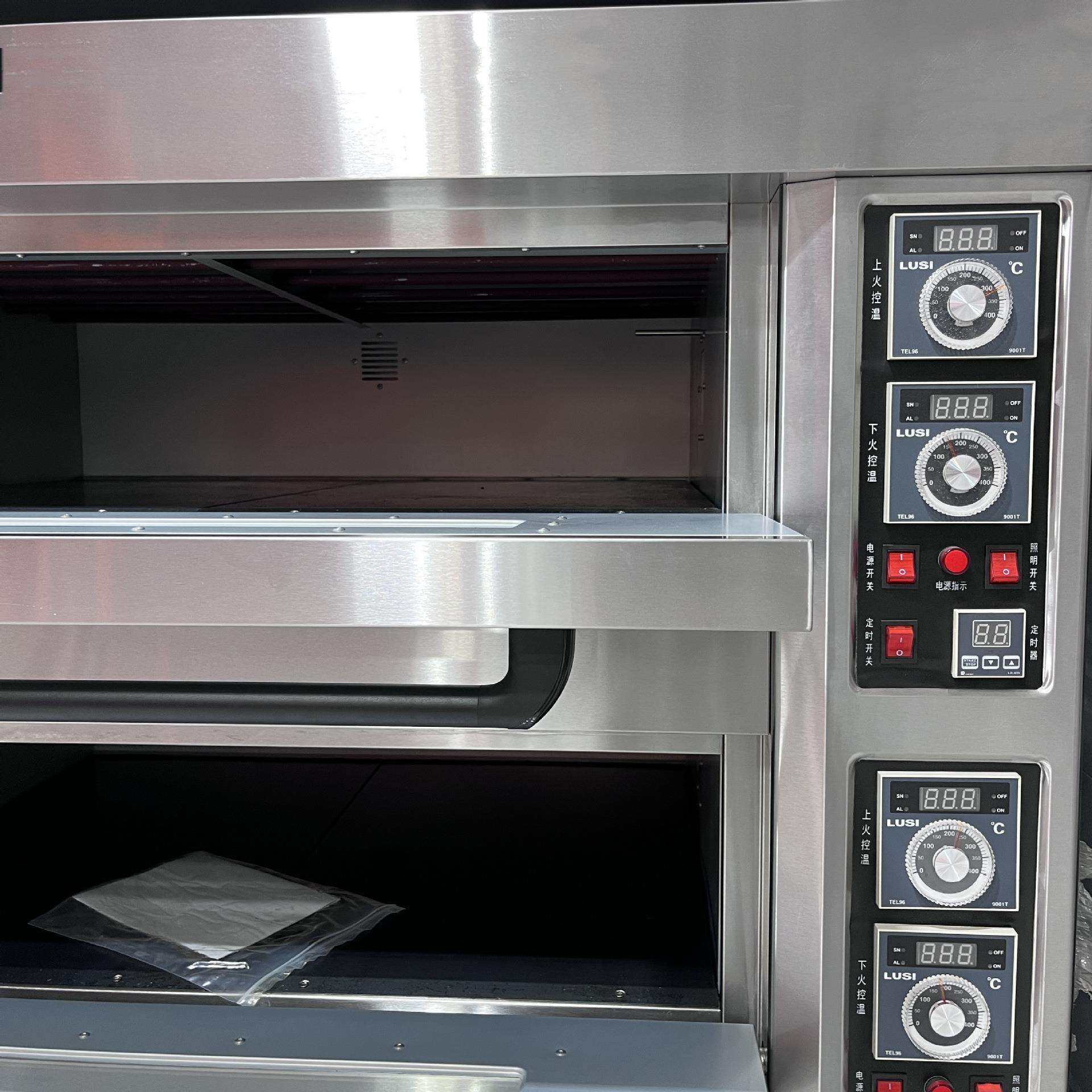 2层4盘旋钮控温烘焙烤箱 二层四盘双温双控披萨炉 蛋挞烤箱