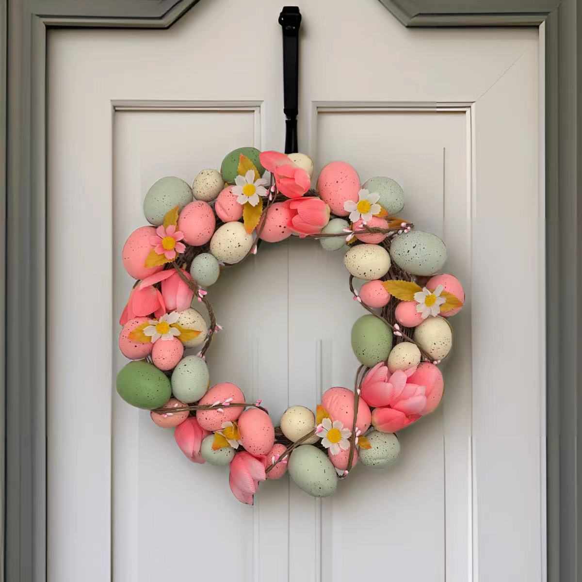 花环复活节藤酒店门圈新款装饰鸡蛋家居仿真场景彩蛋布置挂派对
