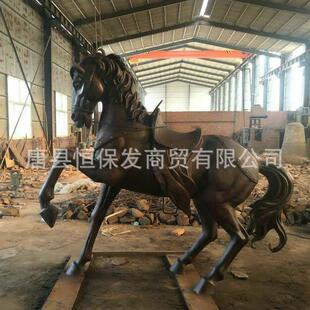 广场铜马雕塑摆件高度345米纯铜大马铸铜动物雕塑制作厂