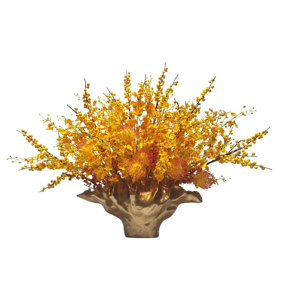 新中式别墅接待台玄关假花摆设橙金色花艺仿真植物酒店大堂大盆景,鲜花速递/花卉仿真/绿植园艺,仿真绿植,淘宝优惠券,粉丝福利购,淘宝优惠卷