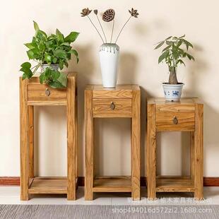 阳台实木落地花盆增高架客厅古董花瓶展示架家用绿植底座置物架