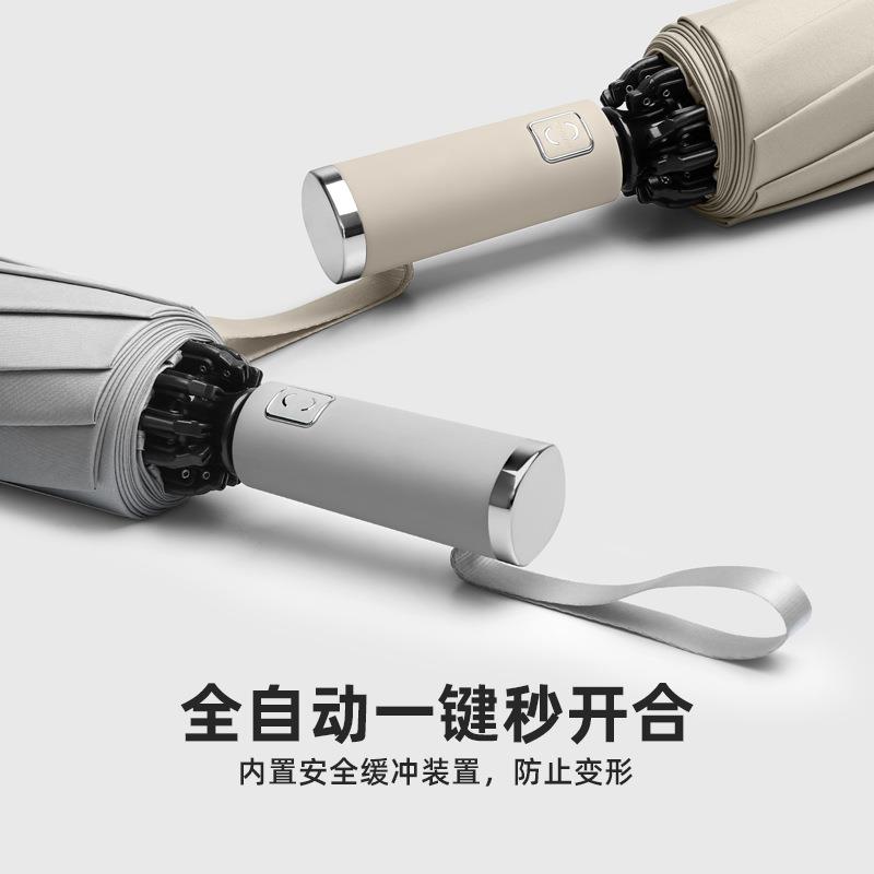晴跨人境双层反动向伞新款全自NQ-SZ231雨伞反光条男女黑胶防伞大