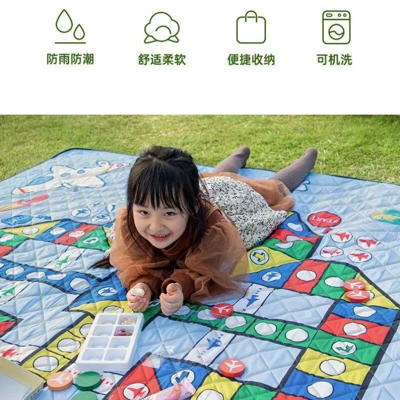 户外三合一飞行棋游戏防潮野餐垫帐篷露营郊游野餐布超音波防水垫