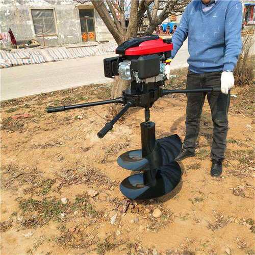 手扶小型地钻挖坑机汽油大功率挖坑机多功能螺旋深坑打洞钻眼机