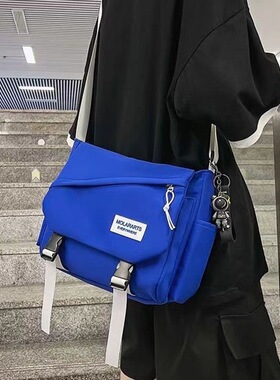 24年春季新款大学生上课帆布包日常通勤简约斜跨背包