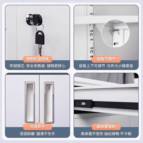 钢制锁文柜办室资料柜SSW-TSW1财务凭证柜铁皮件收纳柜档案柜带公