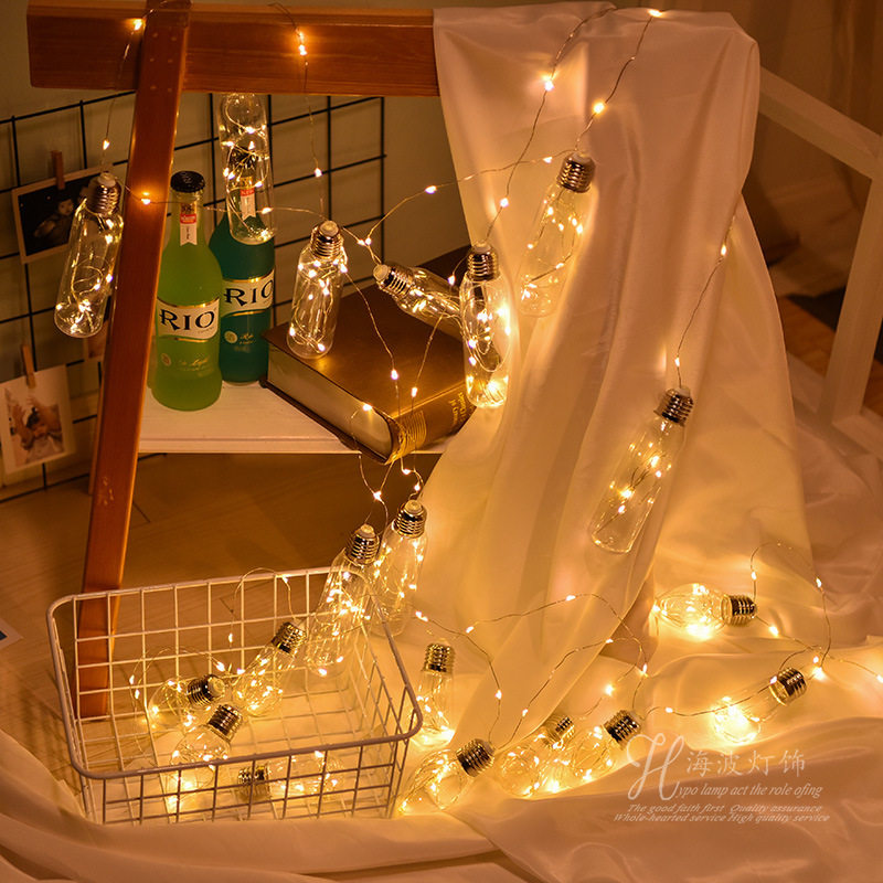 LED串灯满天星灯泡流星雨爱迪生灯泡节日灯串试管灯铜线灯串